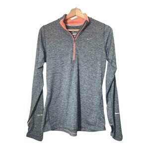 Nike Dri-fit Shirt Quarter 1/4 Zip Long Sleeve Pullover Size Small Running Gray